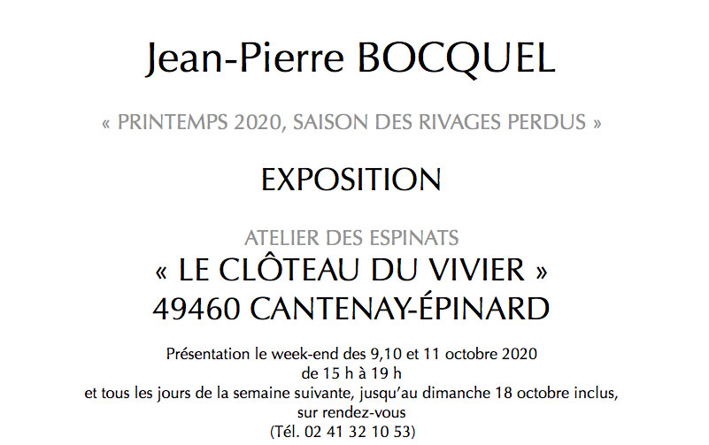 Jean-Pierre BOCQUEL - Exposition 2020